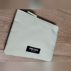 Prada Light Green & Black Beauty Double Pouch Makeup Cosmetic Bag New